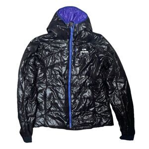 Eider Women’s Puffer Jacket Black & Purple Down Quilted Lightweight Sport Coat